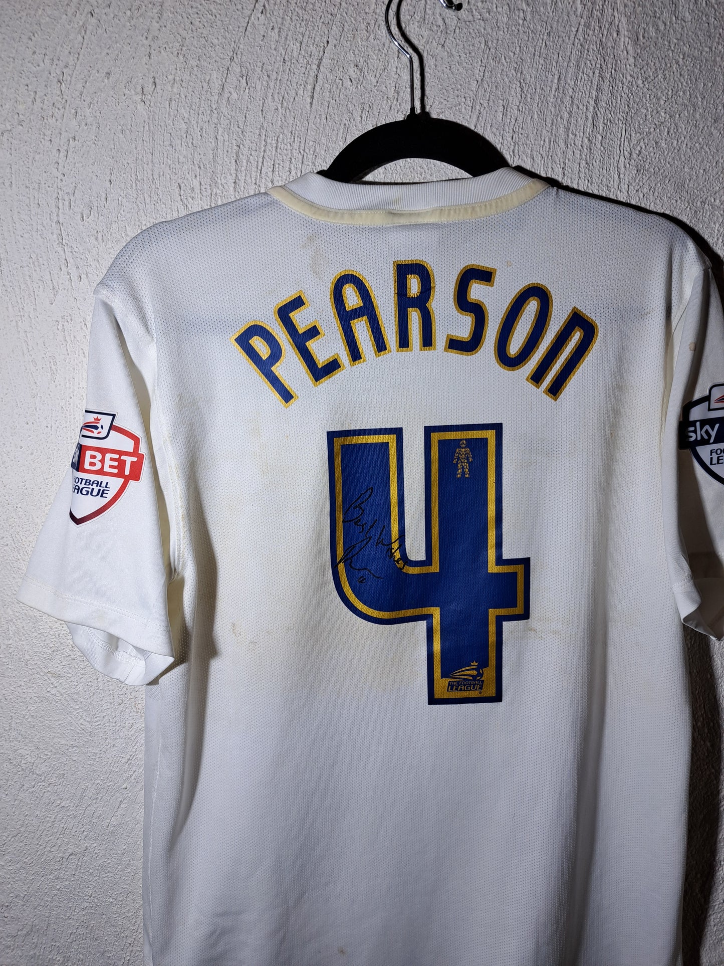 Preston North End 2015-2016 home shirt (M) #Pearson - matchworn - signed