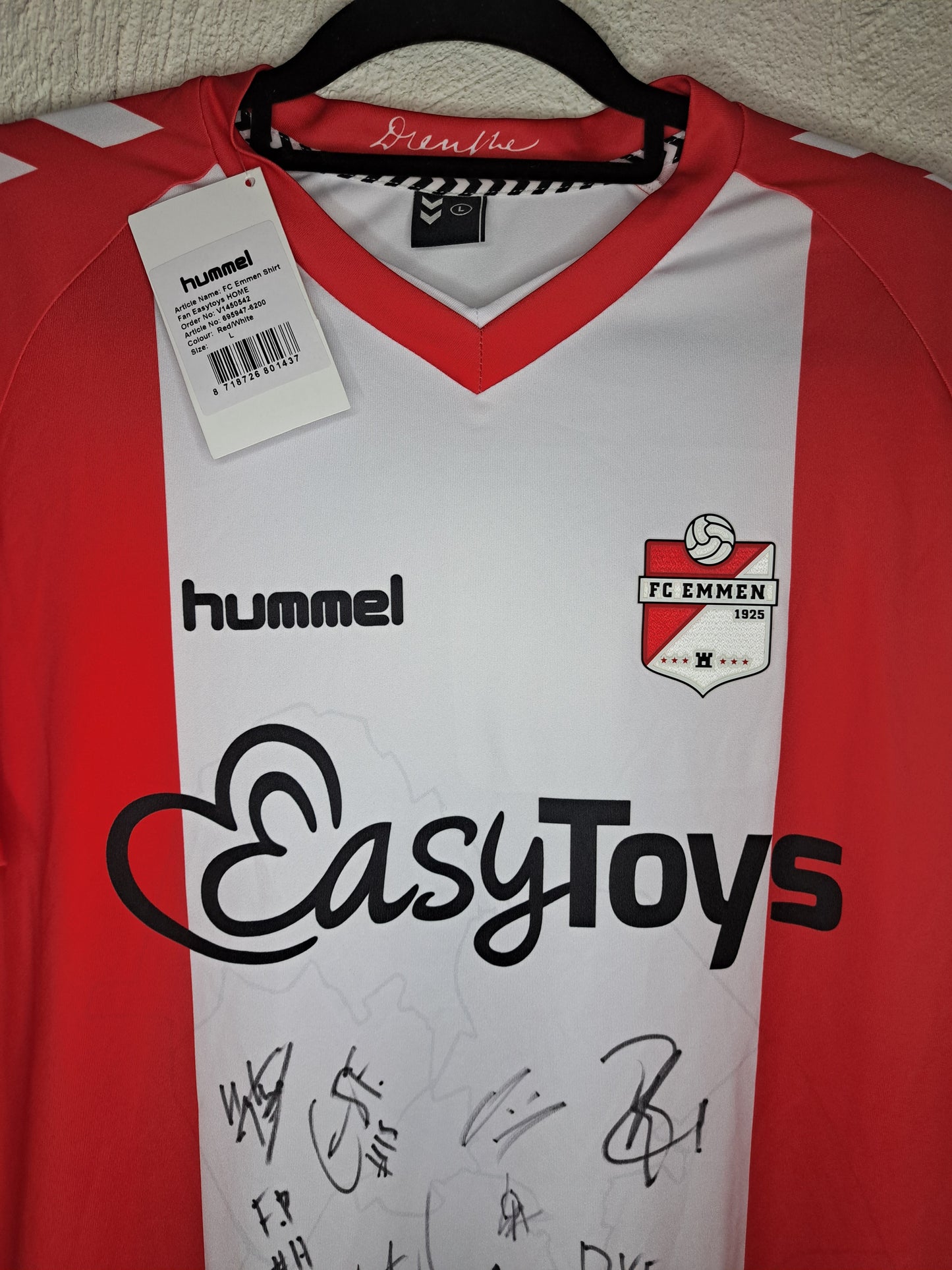 FC Emmen 2021-2022 home shirt squad signed (L)
